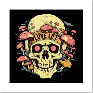 Love Life Psychedelic Trippy Skull Posters and Art